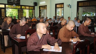 Trường Trung cấp Phật học tỉnh Quảng Nam tổ chức kỳ thi tốt nghiệp Lớp Trung cấp Phật học khóa VII