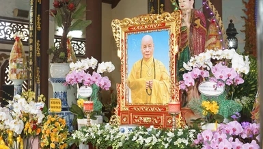 Di ảnh cố Hòa thượng Thích Thiện Toàn tại chùa Pháp Lâm