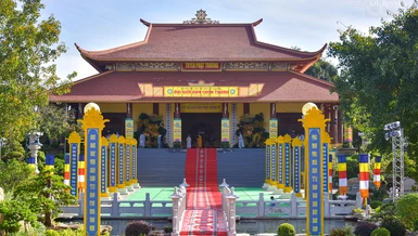 Thiền viện Trúc Lâm Chánh Thiện nơi diễn ra Đại giới đàn Chơn Thành do Ban Trị sự Phật giáo tỉnh Lâm Đồng tổ chức - Ảnh: Văn Phúc/BGN