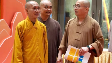 Chư tôn đức Ban Thường trực Ban Trị GHPGVN tỉnh Lào Cai khảo sát và kiểm tra công tác chuẩn bị cho Đại hội đại biểu Phật giáo tỉnh lần thứ I, nhiệm kỳ 2026-2031, chiều 17-9