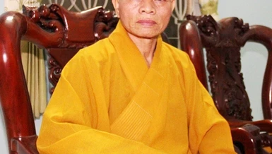 HT.Thích Thiện Minh, Trưởng BTS GHPGVN huyện Hóc Môn (TP.HCM) - Ảnh: Q.H