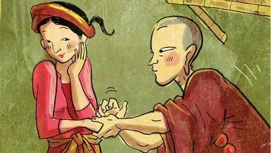 Nhân vật thầy bói Nghêu trong các ấn phẩm của NXB Mỹ Thuật bị biến họa thành... tu sĩ Phật giáo