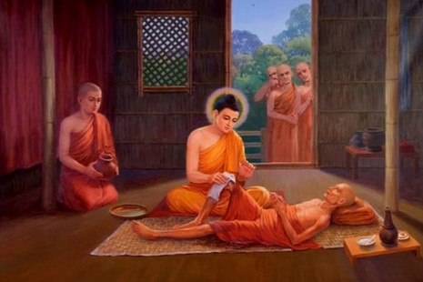 Đức Phật - vị thầy gần gũi - đã tự tay chăm học trò bệnh
