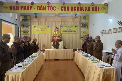  Thường trực Ban Trị sự GHPGVN TP.Quy Nhơn họp triển khai hoạt động Phật sự 6 tháng đầu năm 2024