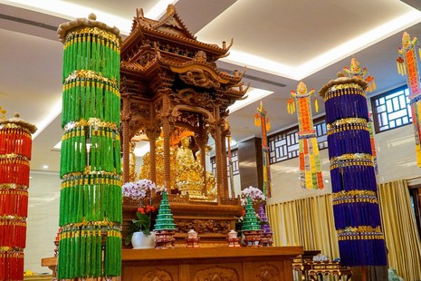 Đàn tràng Pháp hội Vu lan được trần thiết tại Việt Nam Quốc Tự - Ảnh: Quảng Đạo