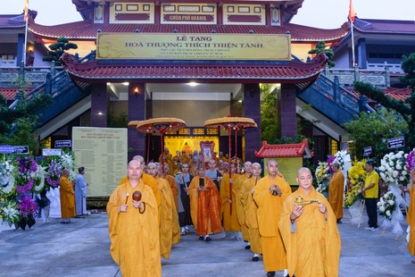 Lễ tang Hòa thượng Thích Thiện Tánh được tổ chức tại chùa Phổ Quang, một trong ba cơ sở tự viện do Giáo hội TP.HCM trực tiêp quản lý, điều hành - Ảnh: Bảo Toàn