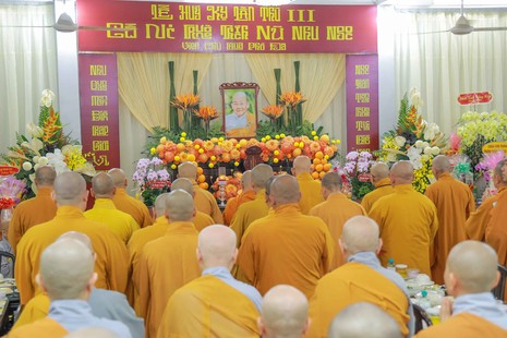 Trang nghiêm Lễ tưởng niệm Ni trưởng Thích nữ Như Ngọc tại chùa Phổ Đà (P.Bình Lợi Trung, TP.HCM) - Ảnh: Nguyên Tài/BGN