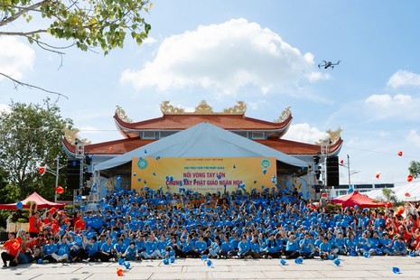 Hội trại Tuổi trẻ Phật giáo (xã Phước Lý, tỉnh Tây Ninh) có gần 800 trại sinh đến từ 10 ngôi chùa trên địa bàn tham gia