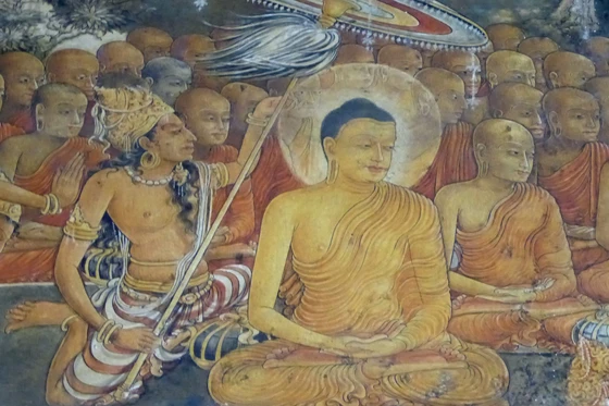 "Giữ giới, trí tuệ sáng/ Tự tu tập thiền định/ Ngay thẳng, tâm chánh niệm/ Sầu não đều diệt tận"