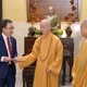 Ông Nguyễn Văn Thanh đến chùa Huê Nghiêm chúc Tết Đức Pháp chủ GHPGVN - Ảnh: Bảo Toàn/BGN
