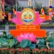 Biểu tượng chào mừng Đại hội đại biểu Phật giáo tỉnh Đồng Tháp lần thứ I, nhiệm kỳ 2026-2031 được thiết trí trước khuôn viên hội trường Bông Sen