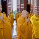 Trưởng lão Hòa thượng Thích Thiện Nhơn cùng chư Tăng thực hiện nghi thức đảnh lễ Tam bảo