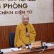 Trưởng lão Hòa thượng Thích Thiện Pháp chủ trì buổi họp sáng nay với đại diện 3 Ban Trị sự tỉnh, thành phố - Ảnh: Bảo Toàn/BGN