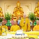 Hòa thượng Thích Quảng Tùng phát biểu tại buổi thăm trường hạ