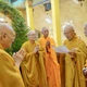Chư Tăng cử hành lễ tạ pháp và Tự tứ tại hạ trường chùa Tuyền Lâm (phường Bình Tây, TP.HCM) chiều 24-8 - Ảnh: H.Y/BGN 