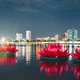  7 đóa sen đã được hạ thủy trên sông Hàn kính mừng Đại lễ Phật đản Phật lịch 2570 vào tối mùng 6-4-Bính Ngọ