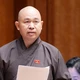 Thượng tọa Thích Đức Thiện, Phó Chủ tịch, Tổng thư ký Hội đồng Trị sự GHPGVN phát biểu tại Quốc hội sáng 22-4 - Ảnh: Media Quốc hội