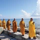 Chư Tăng thiền hành trên đảo Phan Vinh thuộc quần đảo Trường Sa (đặc khu Trường Sa, tỉnh Khánh Hòa)