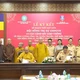 Thượng tọa Thích Đức Thiện thay mặt Hội đồng Trị sự GHPGVN và Đại tá Phạm Quang Huy thay mặt Cục Cảnh sát Giao thông tiến hành ký kết kế hoạch phối hợp giai đoạn mới 2026-2030