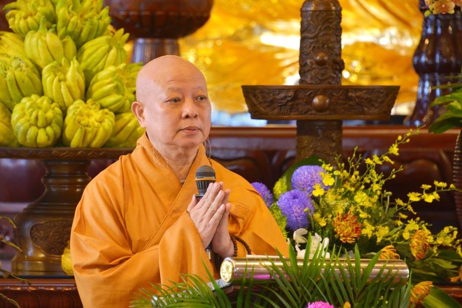 Hòa thượng Thích Lệ Trang, Trưởng ban Trị sự GHPGVN TP.HCM, Trưởng ban Tổ chức Đại lễ Đại lễ tưởng niệm - kỳ siêu đồng bào tử vong và cán bộ, chiến sĩ hy sinh trong đại dịch Covid-19 - Ảnh: Bảo Toàn