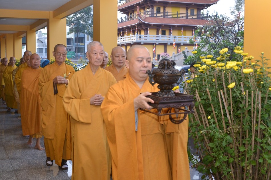 Trưởng lão Hòa thượng Thích Trí Quảng, Đệ tứ Pháp chủ GHPGVN quang lâm Việt Nam Quốc Tự sáng mùng 6 Tết Quý Mão (2023) - Ảnh: Bảo Toàn/BGN