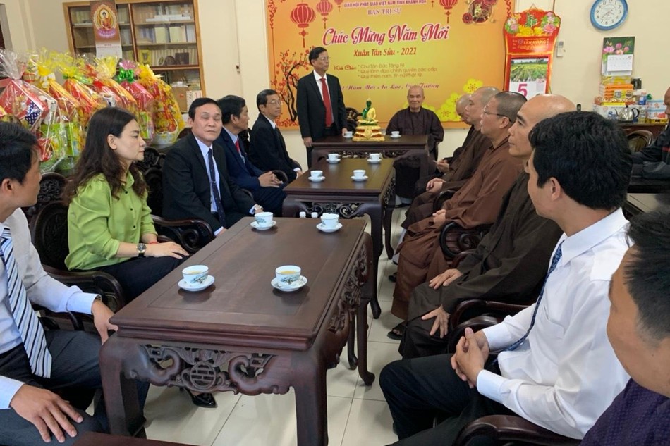 Buổi thăm, chúc tết của lãnh đạo tỉnh Khánh Hòa tại văn phòng Ban Trị sự tỉnh