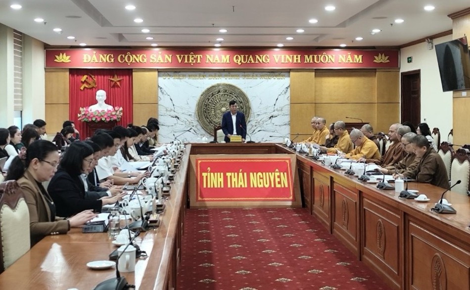 Quang cảnh buổi làm việc tại Trụ sở UBND tỉnh Thái Nguyên