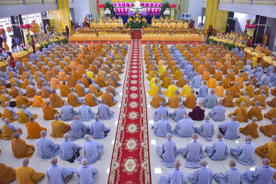 Quang cảnh Lễ khai mạc Đại giới đàn Trí Tấn tại tổ đình Hội Khánh, TP.Thủ Dầu Một