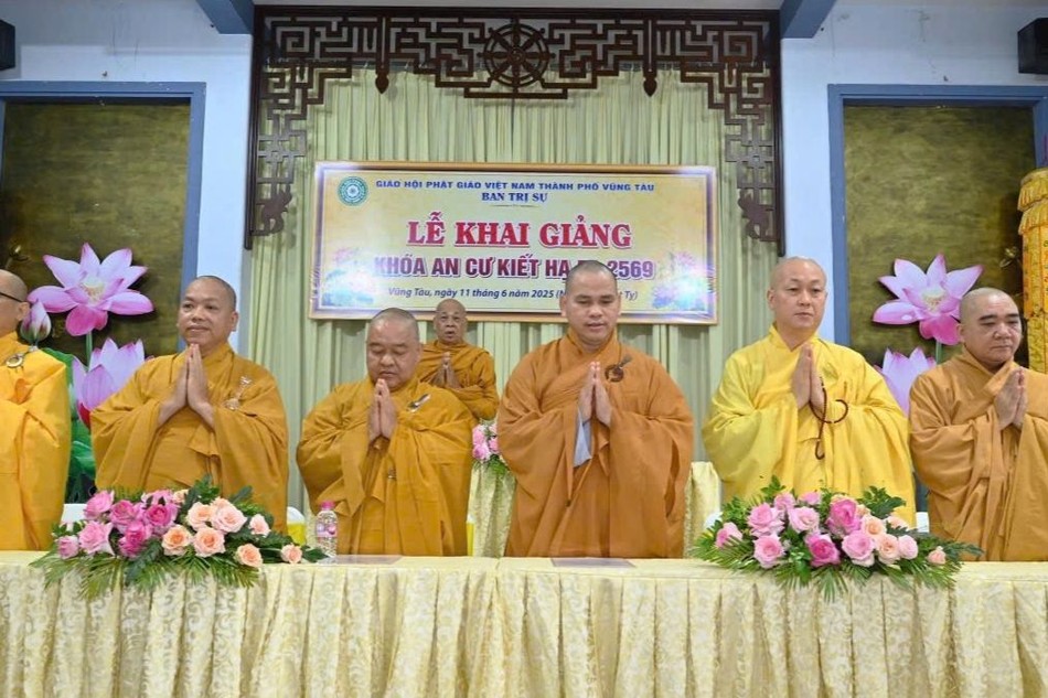 Ban Trị sự GHPGVN TP.Vũng Tàu khai giảng khóa An cư kiết hạ Phật lịch 2569, tại chùa Liên Trì