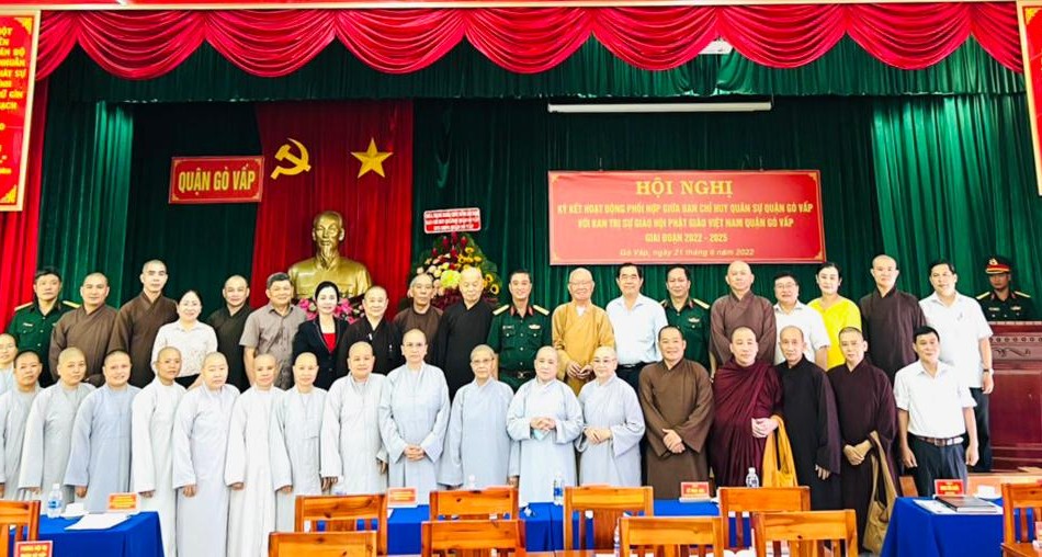 Ban Trị sự GHPGVN quận Gò Vấp ký kết với Ban Chỉ huy Quân sự Gò Vấp