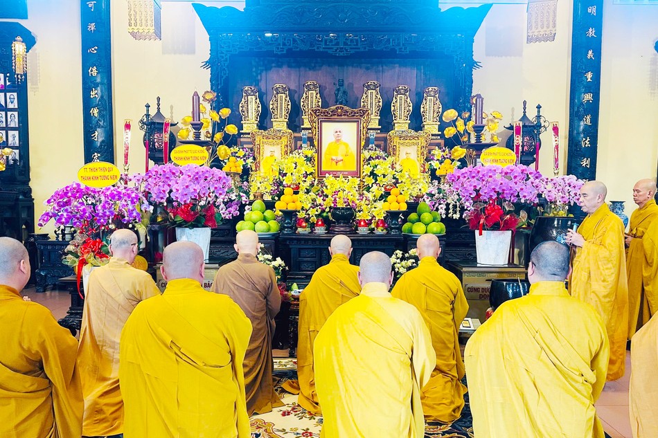 Tưởng niệm Trưởng lão Hòa thượng Thích Trí Quang tại chùa Ấn Quang, TP.HCM - Ảnh: Trung Hiếu