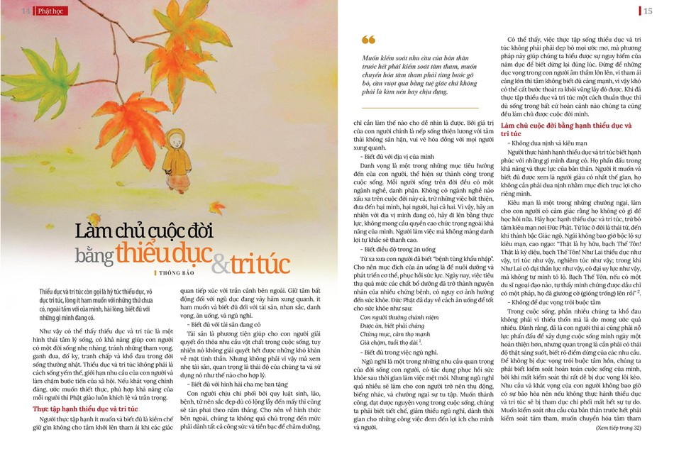 Bài trên Báo Giác Ngộ số 1129 - Thiết kế: Phòng Mỹ thuật BGN/Tống Viết Diễn