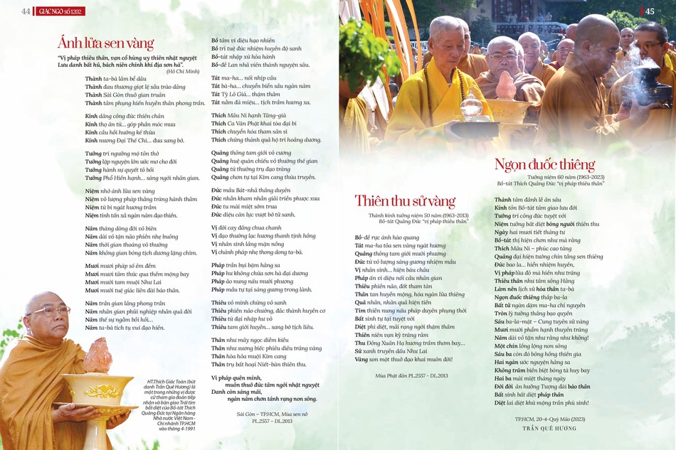 Bài trên Báo Giác Ngộ số 1202 - Thiết kế: Phòng Mỹ thuật BGN/Tống Viết Diễn