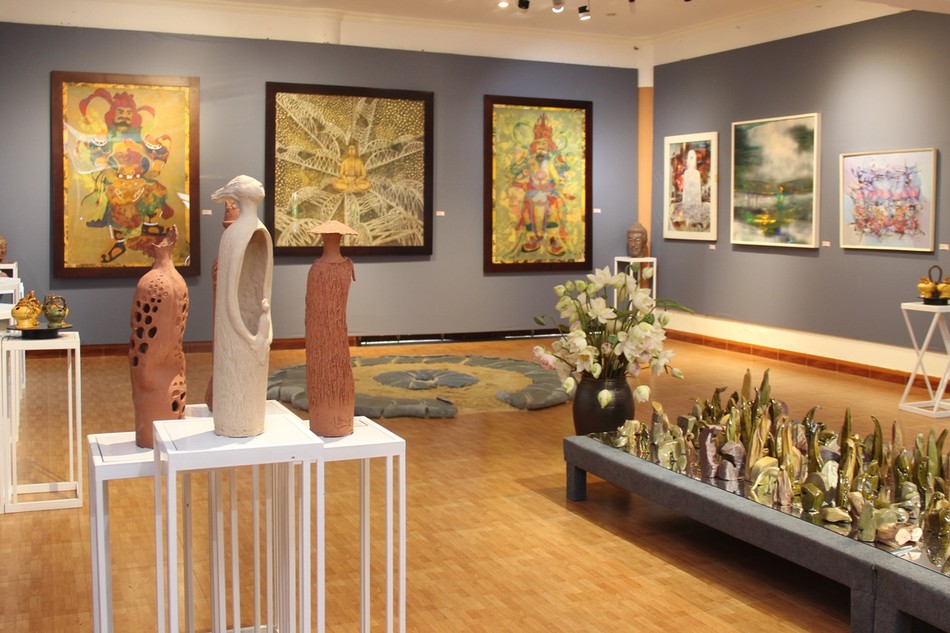 Không gian triển lãm tại Trung tâm Văn hóa Phật giáo Liễu Quán