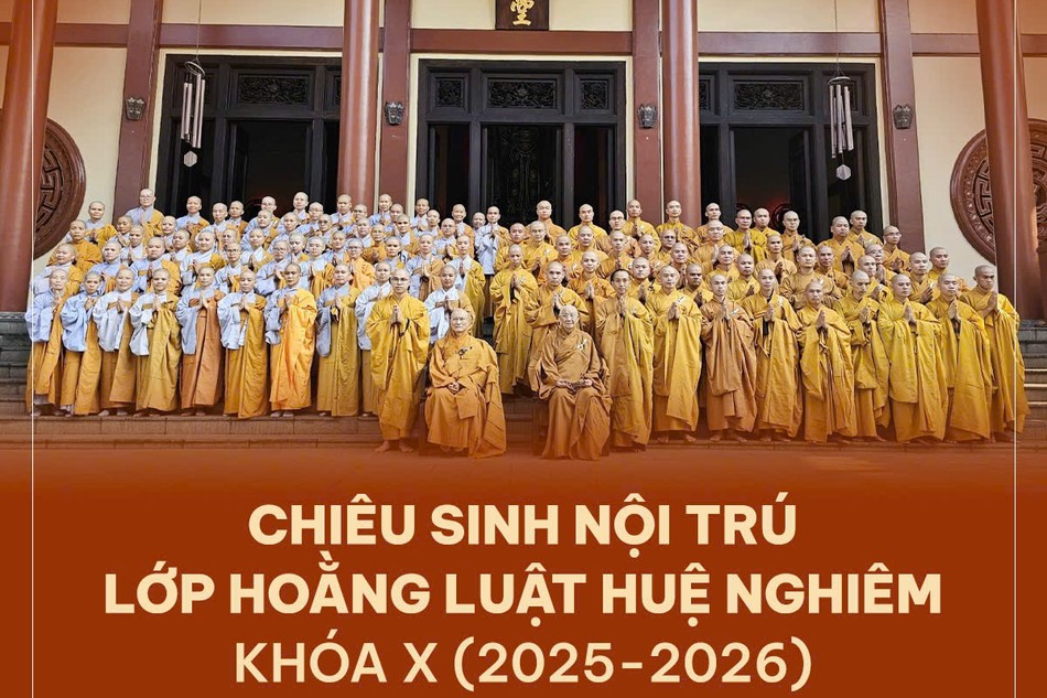 Thông báo tuyển sinh nội trú Lớp Hoằng Luật Huệ Nghiêm khóa X (2025-2026)