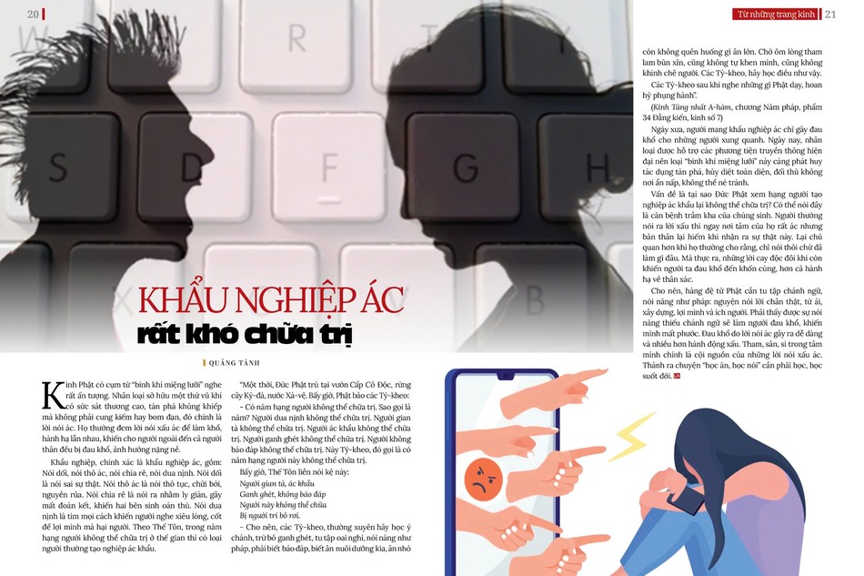 Bài trên Báo Giác Ngộ số 1284 - Thiết kế: Phòng Mỹ thuật BGN/Tống Viết Diễn