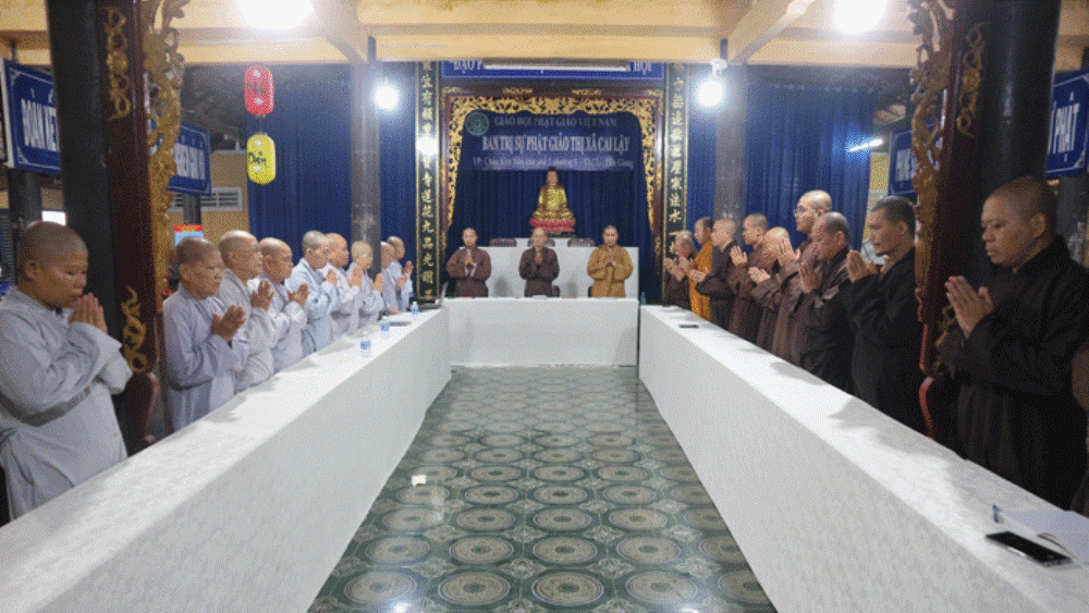 Ban Trị sự GHPGVN TX.Cai Lậy họp, thảo luận một số hoạt động Phật sự