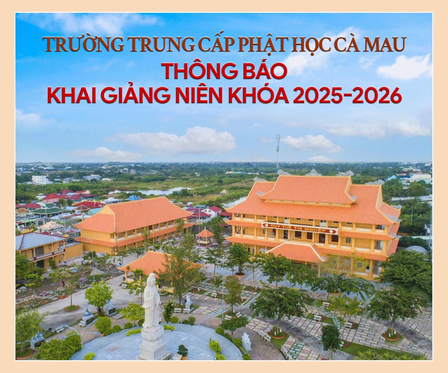 Trường Trung cấp Phật học Bạc Liêu thông báo khai giảng năm học 2025-2026