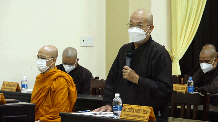 Hòa thượng Thích Thiện Nhất phát biểu tại buổi họp Hòa thượng Thích Thiện Nhất phát biểu tại buổi họp