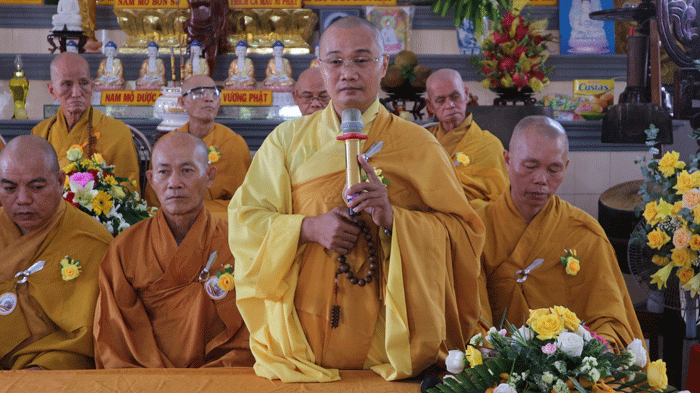 Đại đức Thích Minh Thiền đạo từ tại buổi lễ Đại đức Thích Minh Thiền đạo từ tại buổi lễ