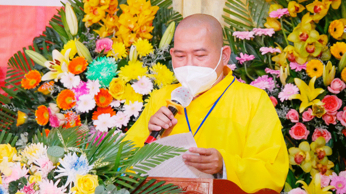 Đại đức Thích Thiện Nguyện phát biểu khai mạc Đại đức Thích Thiện Nguyện phát biểu khai mạc