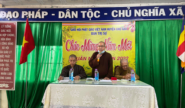 Tiền Giang: Ban Trị sự Phật giáo huyện Chợ Gạo họp, triển khai Phật sự năm 2022