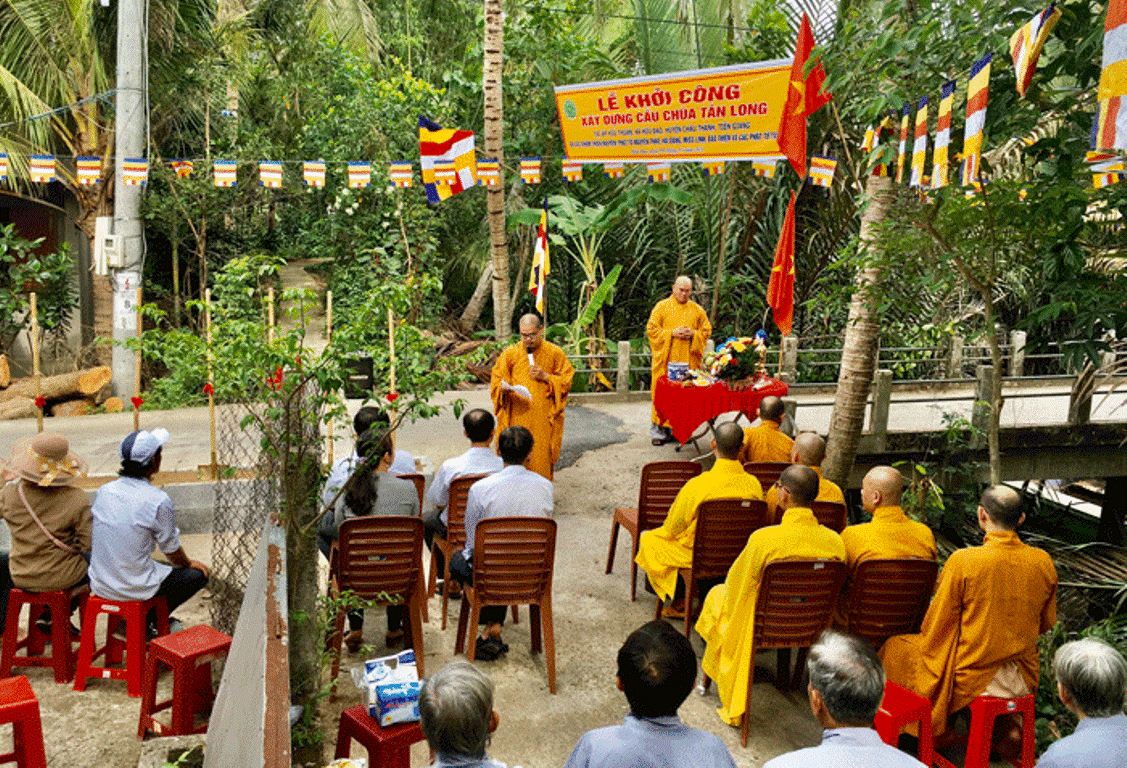 Quang cảnh lễ khởi công xây dựng cầu Tân Long