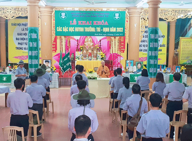 Bình Định: Ban Hướng dẫn Phân ban Gia đình Phật tử tỉnh khai giảng khóa bậc học Trì - Định