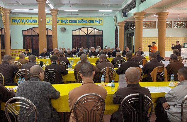 Quang cảnh hội nghị tổng kết của Ban Trị sự Phật giáo tỉnh Bình Định