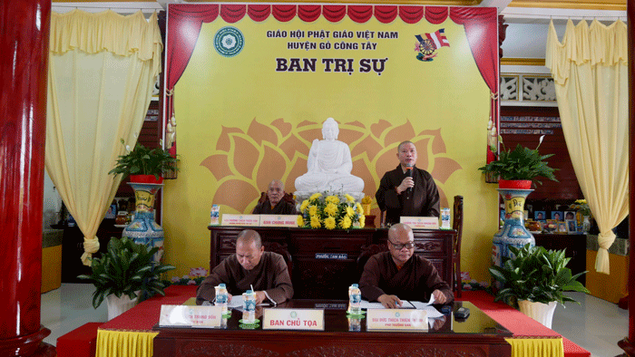 Thượng tọa Thích Nhuận Đức triển khai Phật sự của Phật giáo huyện
