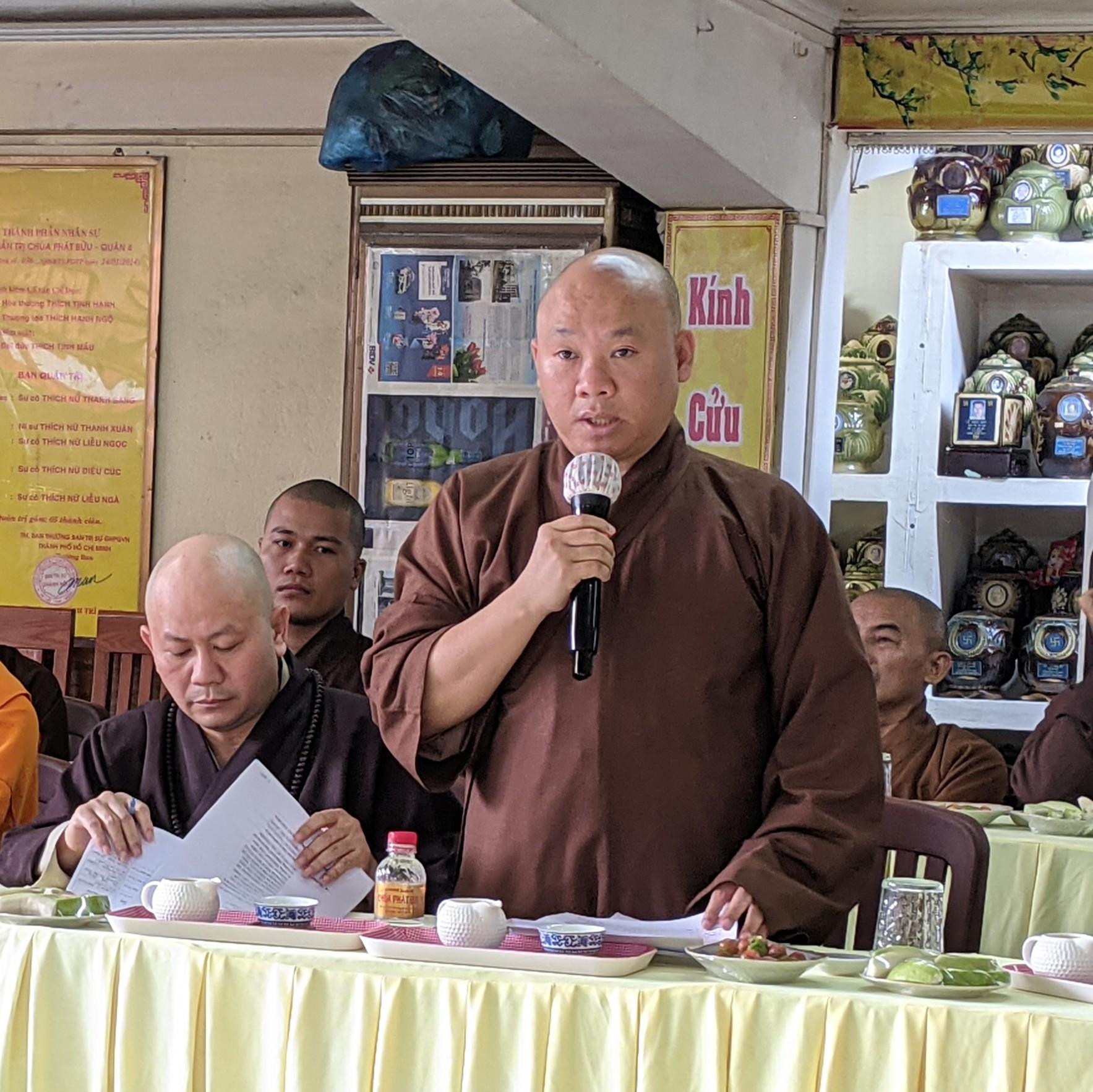 Thượng tọa Thích Minh Bảo, Phó ban Trị sự GHPGVN quận 4 đóng góp nhiều ý kiến thiết thực cho công tác tổ chức đại hội Phật giáo quận nhà Thượng tọa Thích Minh Bảo, Phó ban Trị sự GHPGVN quận 4 đóng góp nhiều ý kiến thiết thực cho công tác tổ chức đại hội Phật giáo quận nhà