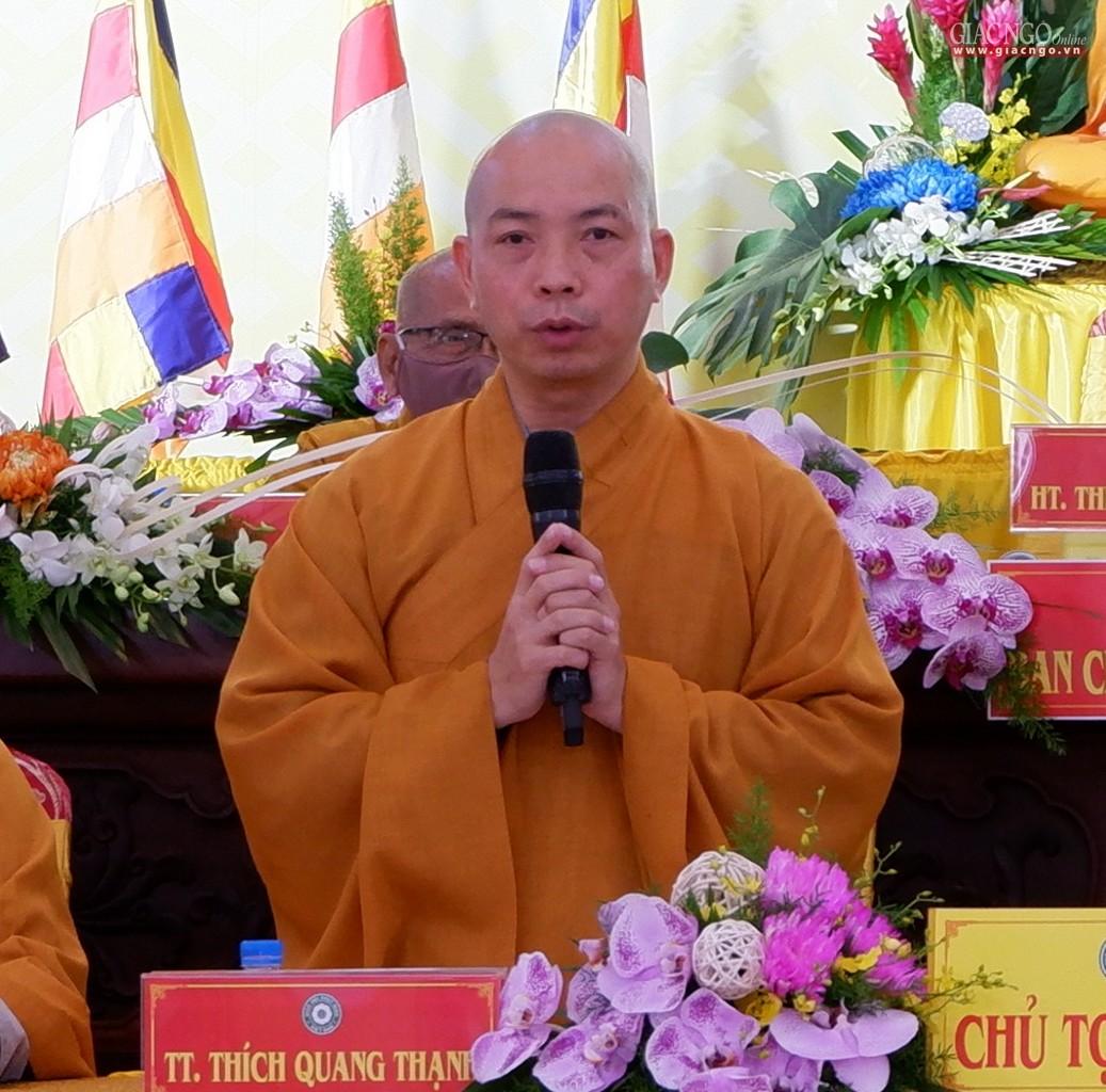 Thượng tọa Thích Quang Thạnh pháp biểu góp ý cho công tác tổ chức đại hội Phật giáo quận 7 Thượng tọa Thích Quang Thạnh pháp biểu góp ý cho công tác tổ chức đại hội Phật giáo quận 7