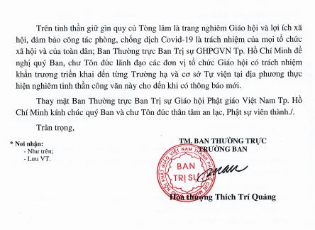 Văn bản của Giáo hội TP.HCM sáng nay 28-5 Văn bản của Giáo hội TP.HCM sáng nay 28-5