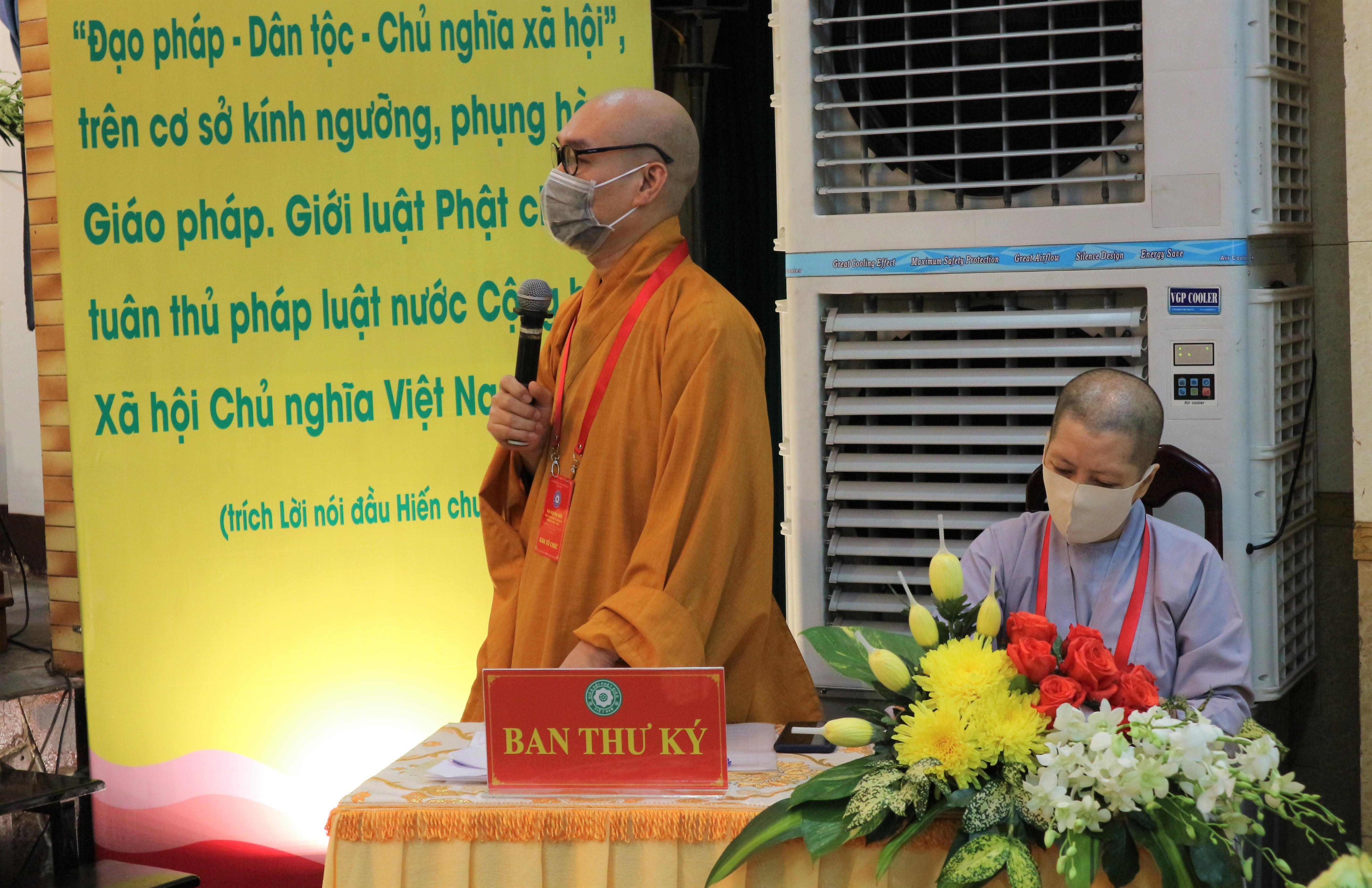 Đại đức Thích Giác Nghiêm, Chánh Thư ký xin ý kiến tại hội nghị về việc rút gọn thành phần tham dự đại hội